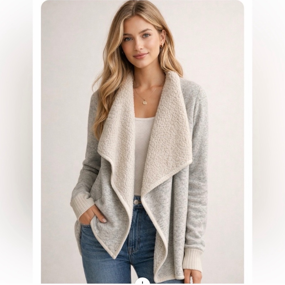 Abercrombie Sherpa‎ Open Front Cardigan Jacket Small